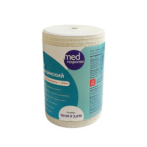 Medresponse Бинт медицинский эластичный компрессионный с застежкой высокой растяжимости 3 м х 10 см
