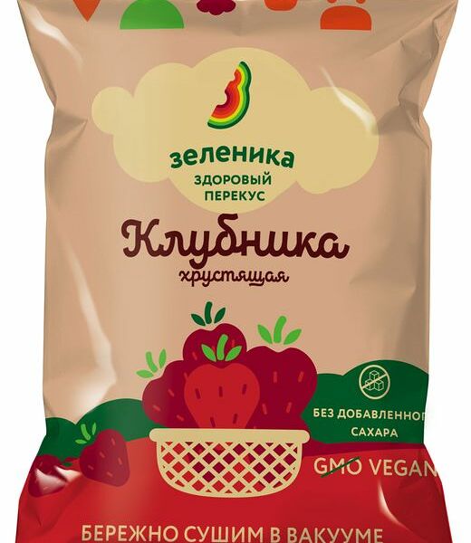 Снеки ягодные ЗЕЛЕНИКА Здоровый перекус Клубника