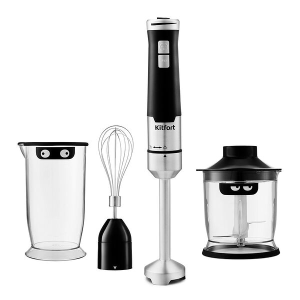 Блендер погружной 3 в 1 Kitfort КТ-3053, чёрный/сталь