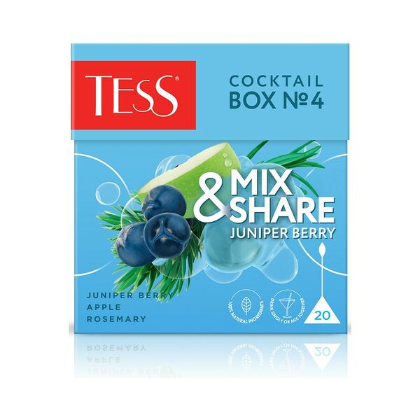 Чай Tess Бокс 4 Можжевельник оолонг с аром и доб пирам 1,5гх20п