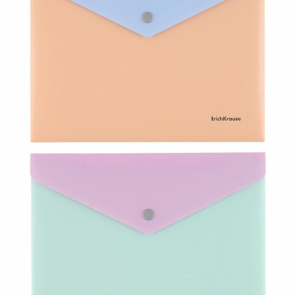 Папка-конверт Erich Krause Matt Pastel Bloom на кнопках А4 в ассорт. 1шт 