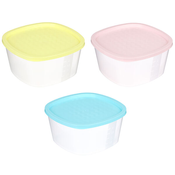 Контейнер для свч с крышкой, 2,65л, пластик, квадратный, цвет в ассортименте, 1 шт