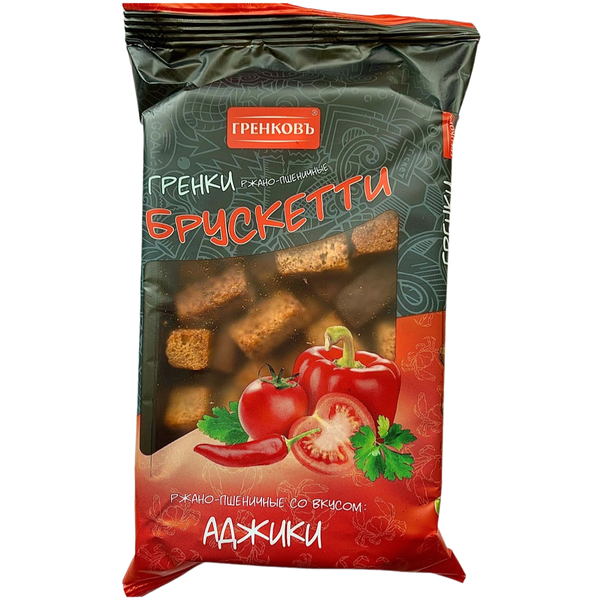 Гренки Гренковъ ржано-пшеничные со вкусом аджики, 100г