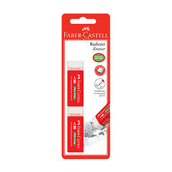 Набор ластиков Faber-Castell PVC-Free 2шт в упак прямоугольный картон. футляр в пленке 63*22*11мм блистер