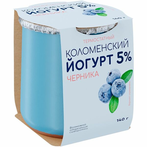 Йогурт Коломенский Черника 5% 140 г