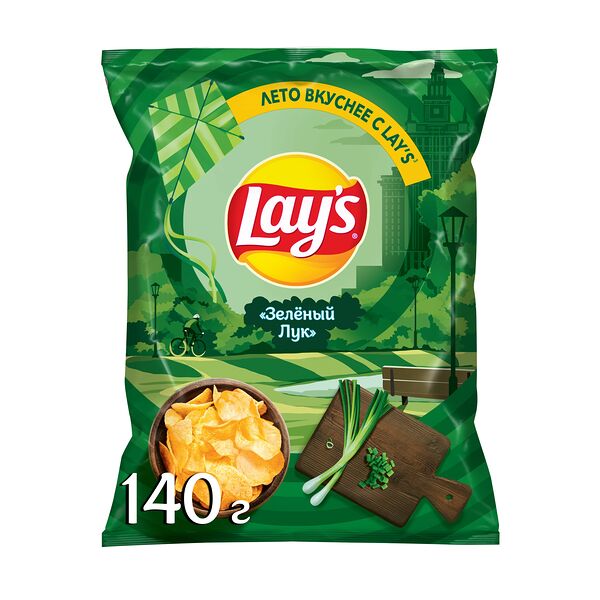 Чипсы картофельные Lay's Зеленый Лук, 140 г