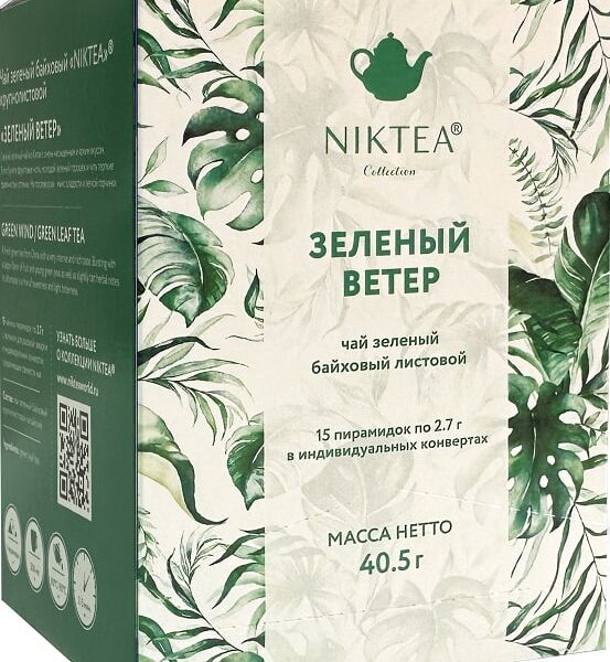 Чай зеленый Niktea Зеленый Ветер 15*2.7г