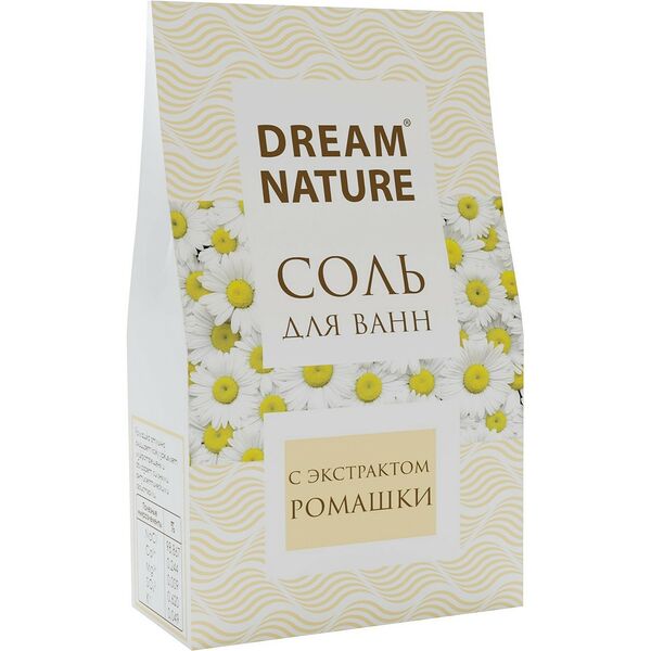 Соль для ванн Dream Nature Ромашка, 500 г, ароматизированная, цветная