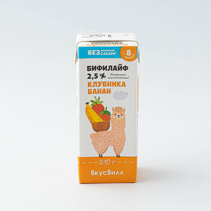 Бифилайф детский Клубника-банан без добавления сахара 2,5%