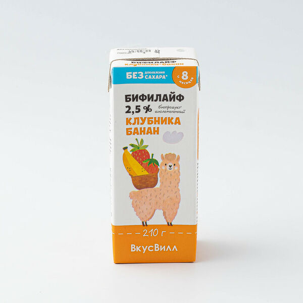Бифилайф детский Клубника-банан без добавления сахара 2,5%