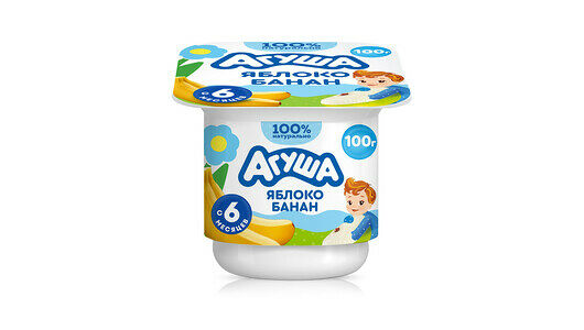 Творог детский фруктовый Агуша Яблоко-Банан 3.9% с 6 месяцев 100 г