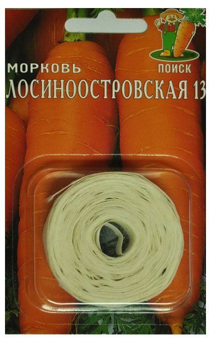 

Семена Поиск Морковь Лосиноостровская 13 на ленте 8 м 0.7 г дизайн упаковки в ассортименте