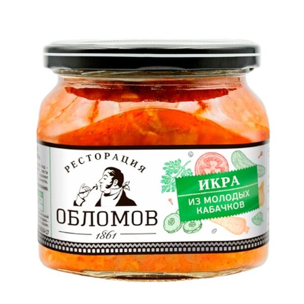 Икра из молодых кабачков ТМ Ресторация Обломов 420г