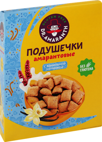 

Подушечки безглютеновые DR. AMARANTH Амарантовые со вкусом ванили 180 г