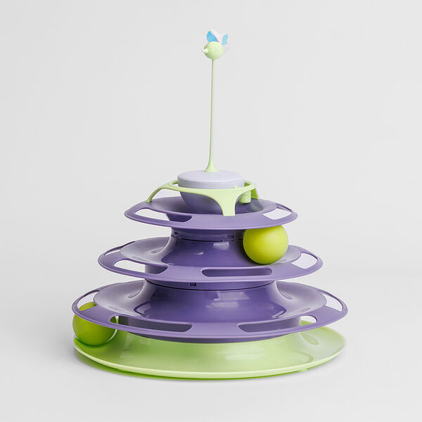 Игрушка для кошек Трек с игрушкой, размер трека 15,5х25 см, размер игрушки 17х6 см