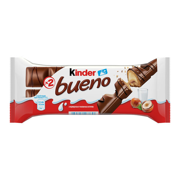 Вафли Kinder Bueno Молочный шоколад с молочно-ореховой начинкой 43 г