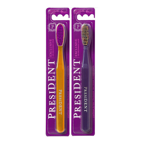 Зубная щетка PresiDENT Exclusive средней жесткости в ассортименте 1 шт