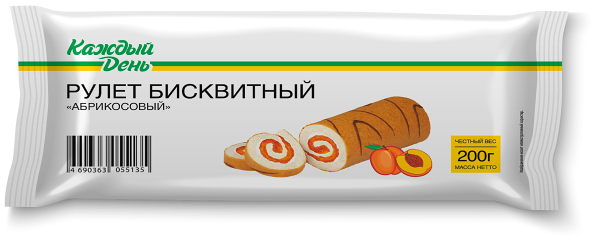 Рулет бисквитный Каждый День абрикос