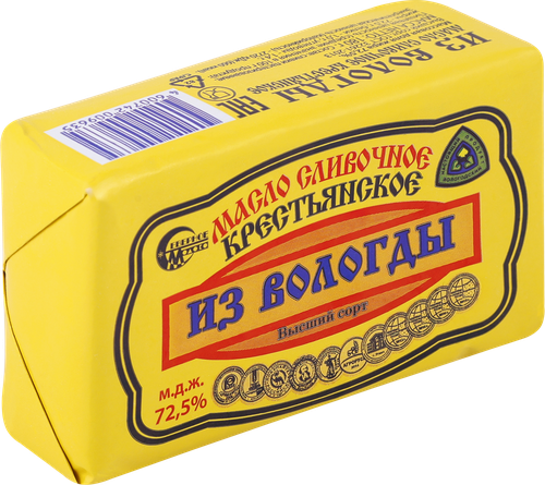 

Масло сливочное Северное молоко Крестьянское из Вологды 72.5%, 180 г