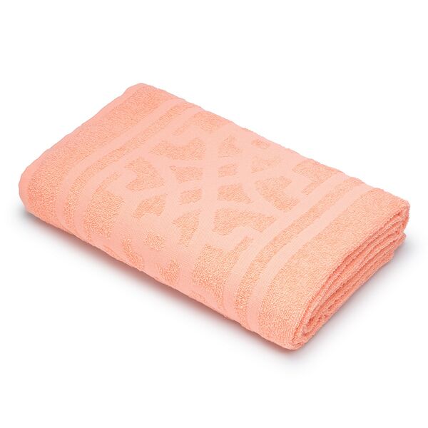 Покрывало махровое DМ Арабский узор, 180х100 см, гладкокрашенное, хлопок, персиковый