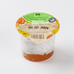 Десерт на кокосовой основе с семенами чиа Персик-груша