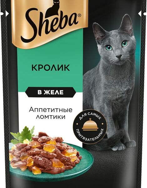 Влажный корм для кошек Sheba Ломтики из кролика в желе 75г