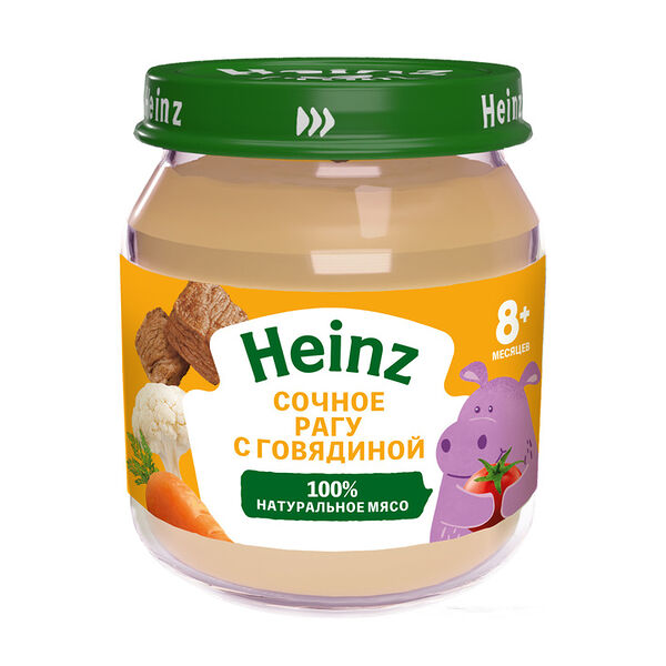 Пюре детское мясное Heinz Сочное рагу с говядиной с 8 месяцев 