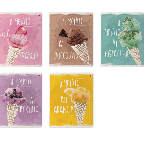 Тетрадь Альт Gelato в клетку А5+, 96 листов 1шт в ассортименте