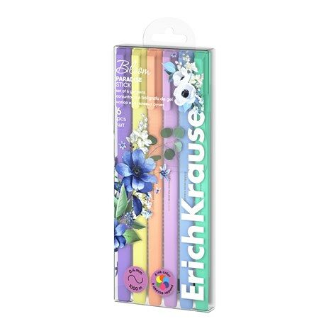 Набор гелевых ручек Erich Krause Paradise Stick Pastel Bloom цвет чернил ассорти, 6 шт