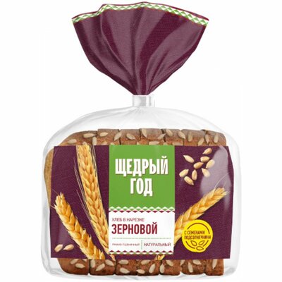 Хлеб Щедрый год Зерновой ржано-пшеничный нарезанный 300г