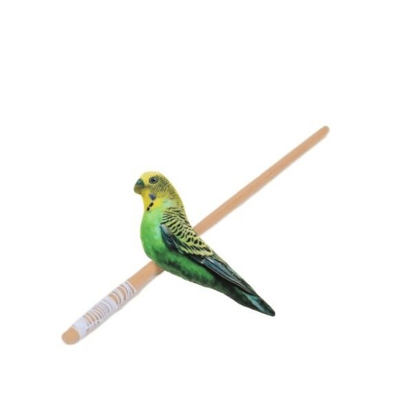 Игрушка для кошек FOXIE Волнистый попугай зеленый с валерианой и кошачьей мятой