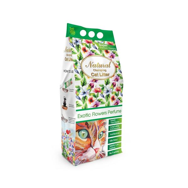 Наполнитель для кошачьего туалета Indian Cat Litter Natural Exotic Flowers с ароматом экзотических цветов 5 кг