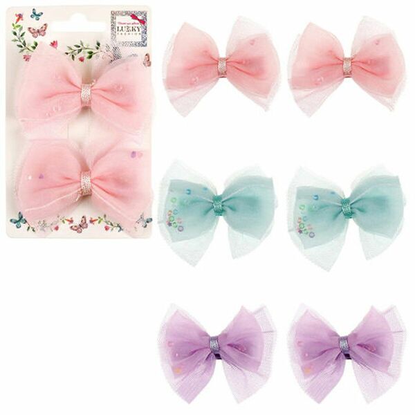Lukky: Fashion. Набор из 2 заколок-зажимов. Бантик шифон, в ассортименте (1434152)