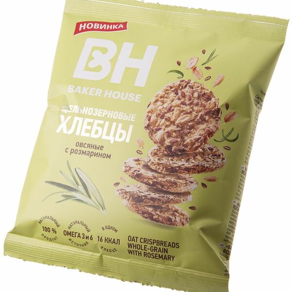 Хлебцы Baker House цельнозерновые овсяные с розмарином 50 г