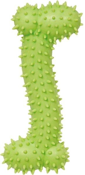 Игрушка для собак TRIOL из цельнолитой резины Кость шипованная, цвета в ассортименте 15.5 см