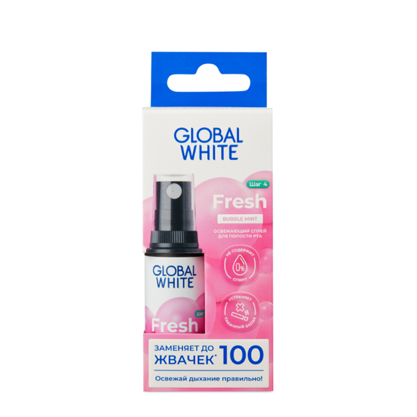 Спрей для полости рта Global White Fresh Bubble mint 15 мл