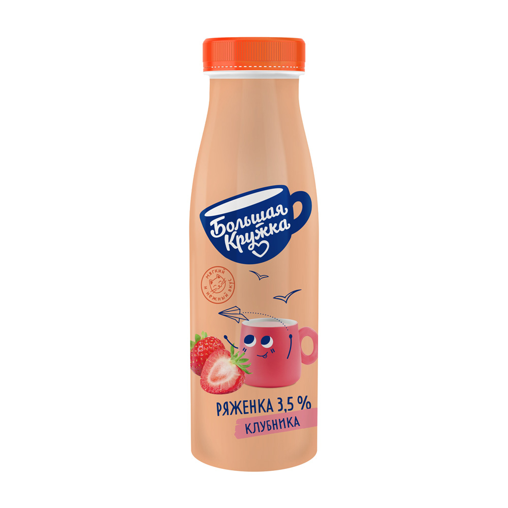

Ряженка Большая кружка Клубника 3.5%, 260 г