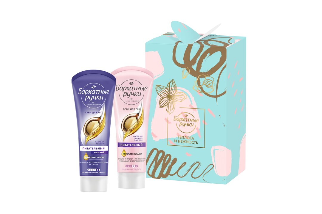 

Подарочный набор Бархатные ручки крем для рук питательный 80 мл и крем для рук ночной 80 мл