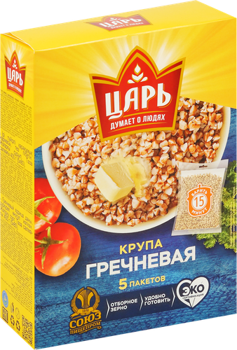 

Гречка Царь в пакетиках для варки 5 шт. x 80 г