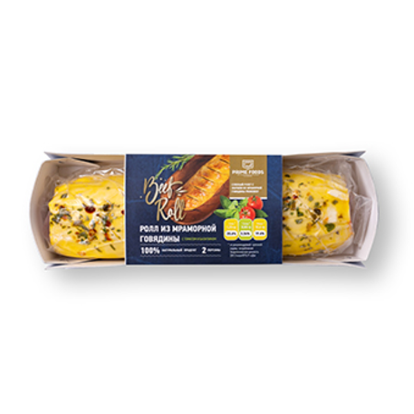 Ролл из мраморной говядины с томатом и базиликом Prime Foods 500г Россия