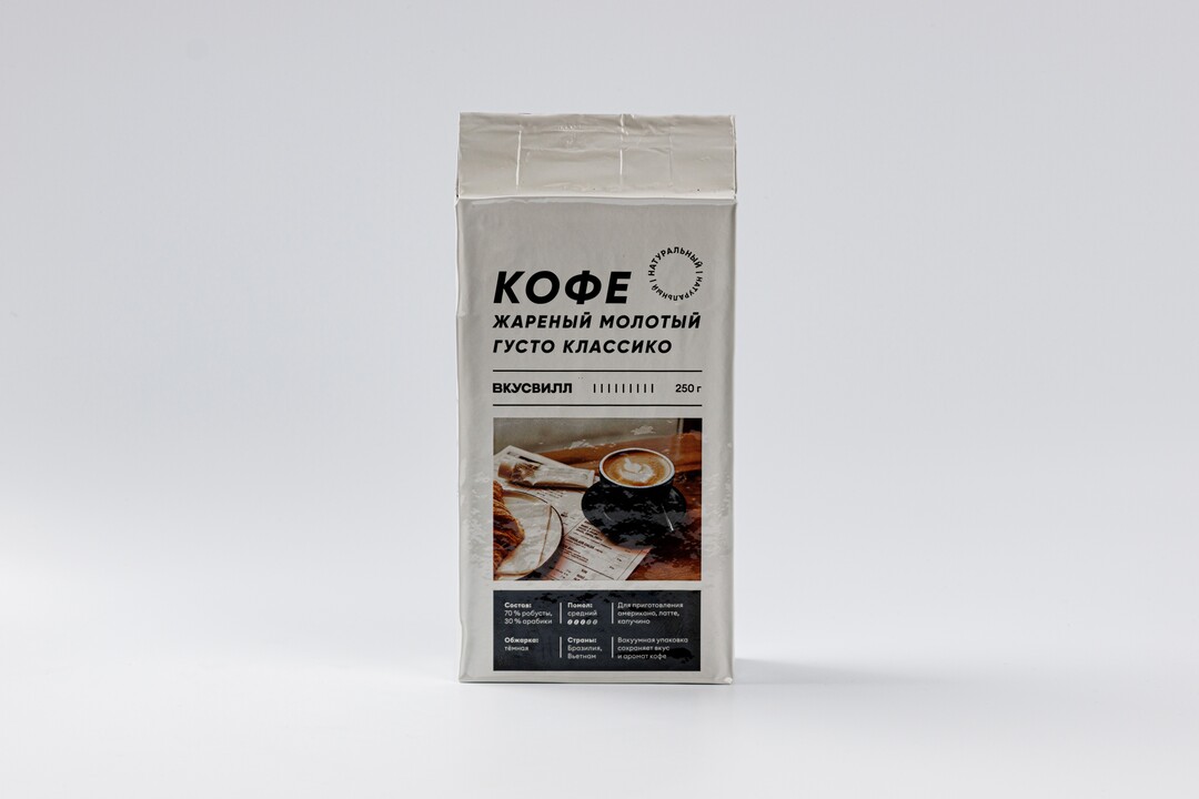 

Кофе натуральный Густо Классико жареный молотый 250 г