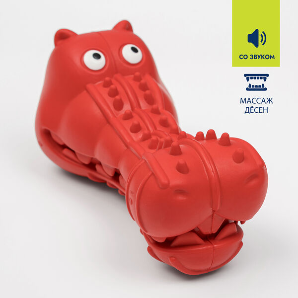 Игрушка для собак Rurri Крокодил, красная, 14 см