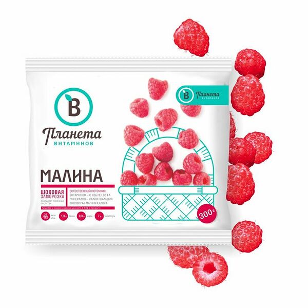 Малина замороженная Планета Витаминов 300 г