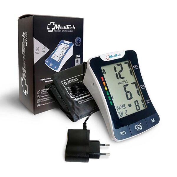 MediTech Тонометр МТ-55 автоматический с адаптером и увеличенной манжетой 22-40 см