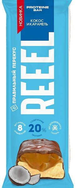 Батончик Reeel протеиновый Кокос-Карамель 40г
