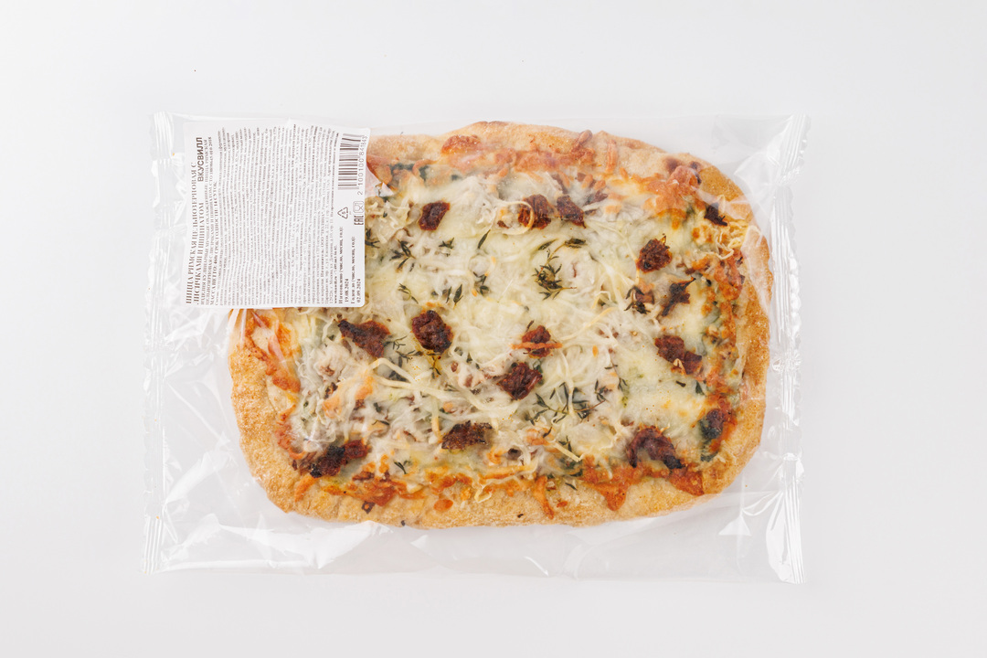 

Пицца римская цельнозерновая с лисичками и шпинатом ВкусВилл 460 г