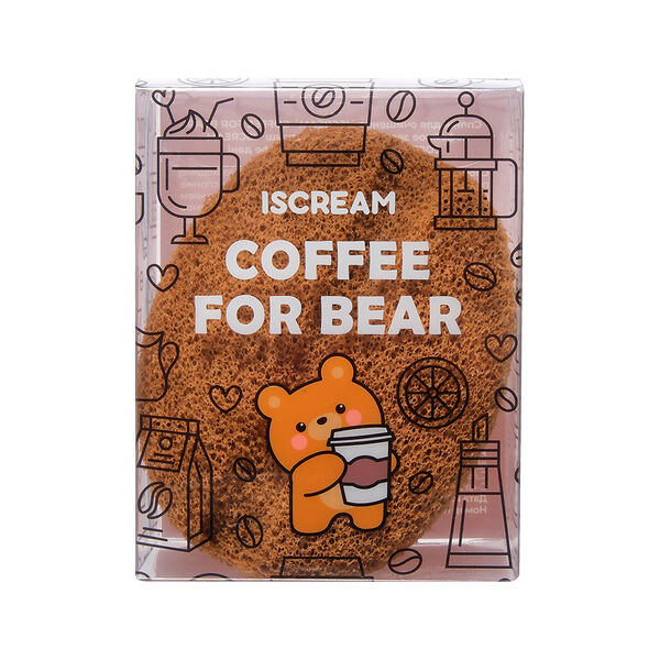 Спонж для очищения Iscream Coffee for bear кофейное зернышко