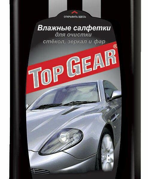 Top Gear Влажные салфетки для стекол, зеркал и фар 30 шт