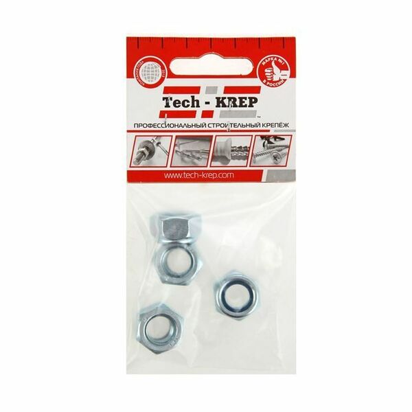 Гайка DIN 985 М10 мм TECH-KREP, оцинкованная, 4шт