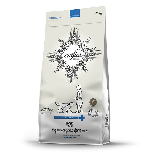 Сухой корм Craftia Galena dog hypoallergenic derm care, для собак при пищевой аллергии и заболеваниях кожи 2 кг